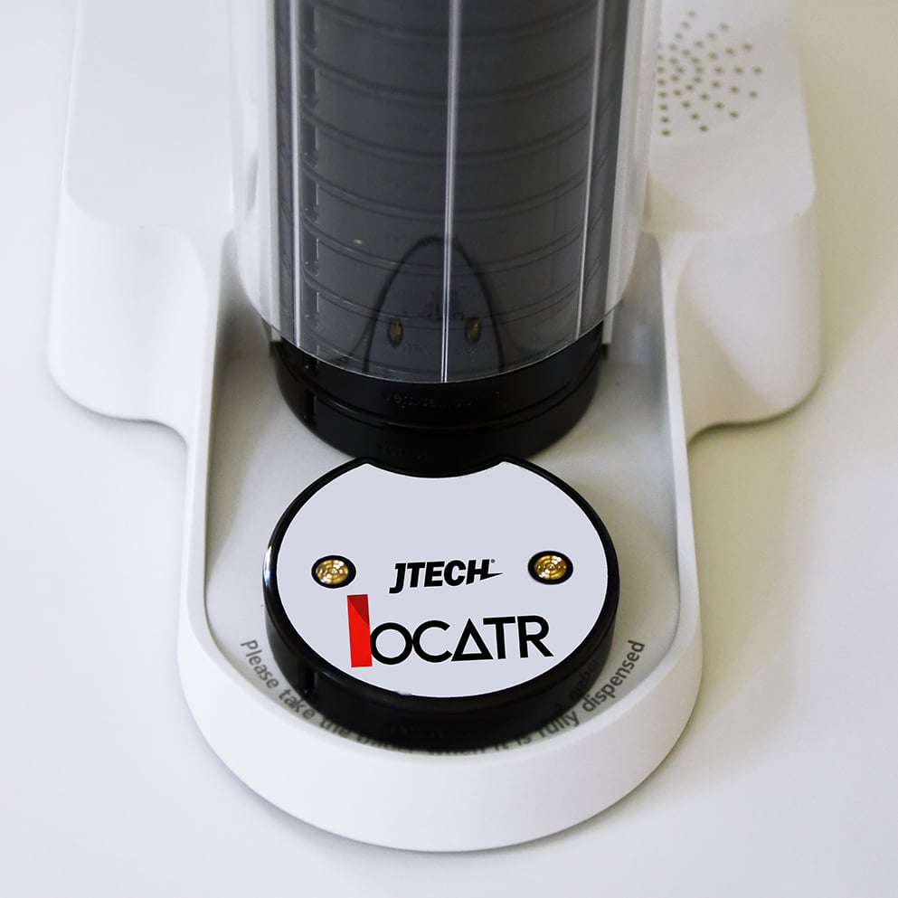 Locatr Dispenser - White Background Close WEB